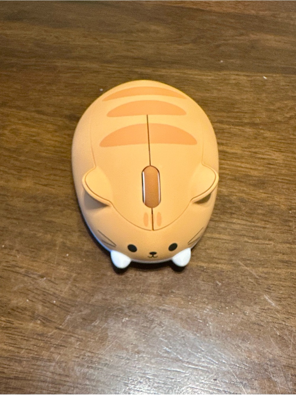 Orange Cat-Shaped Wireless Computer Mouse